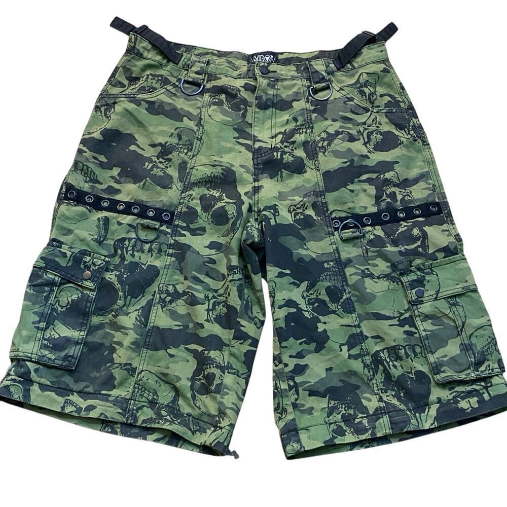 Widow Green Black Camouflage Cargo Shorts Size 1X
